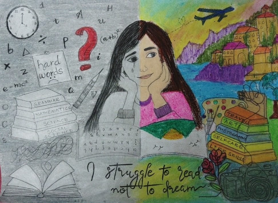 A Thousands of dreams beyond a thousands of struggles, a hand-drawn artwork by Maria Ruth M