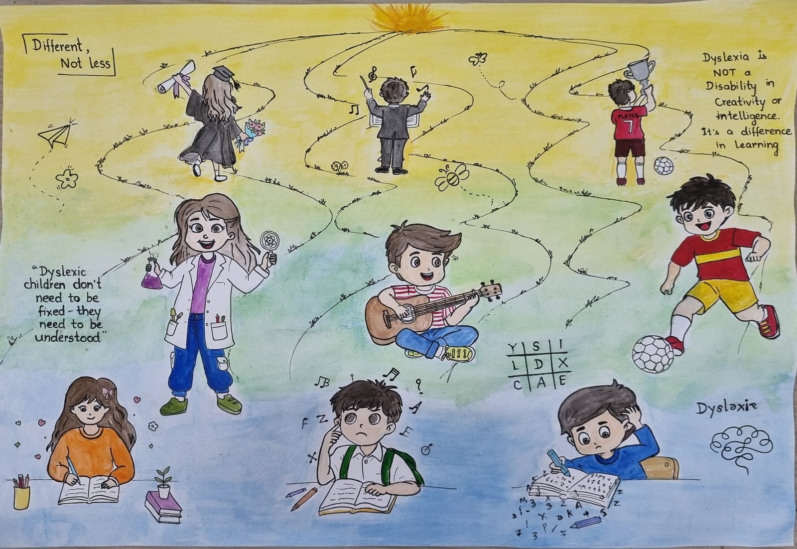 Uniquely Wired, Equally Inspired, a hand-drawn artwork by Priyanshi Niranjan Gaikwad